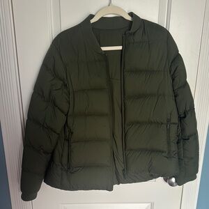 Lululemon down filled reversible bomber Green Puffer Jacket